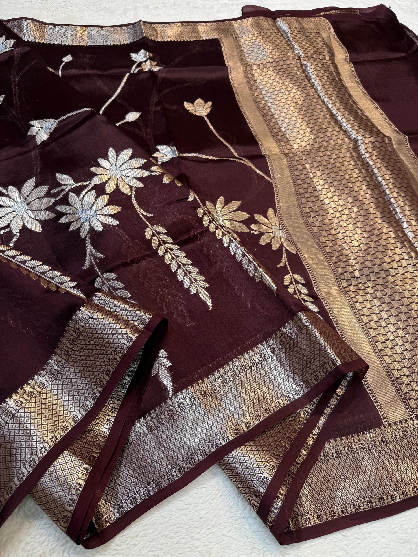 Wine Shade Pure Viscose Premium Banarasi Silk Saree