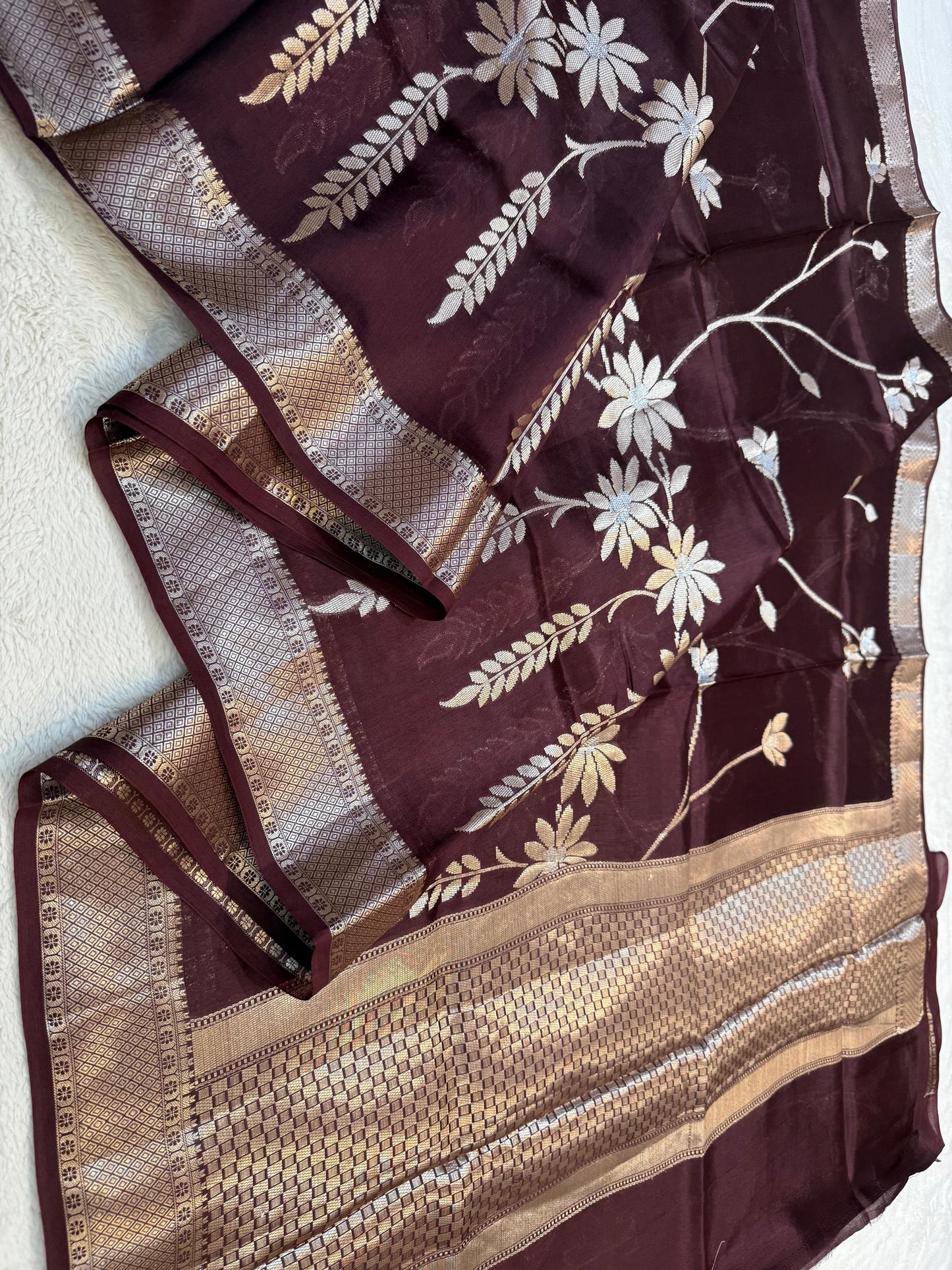 Wine Shade Pure Viscose Premium Banarasi Silk Saree
