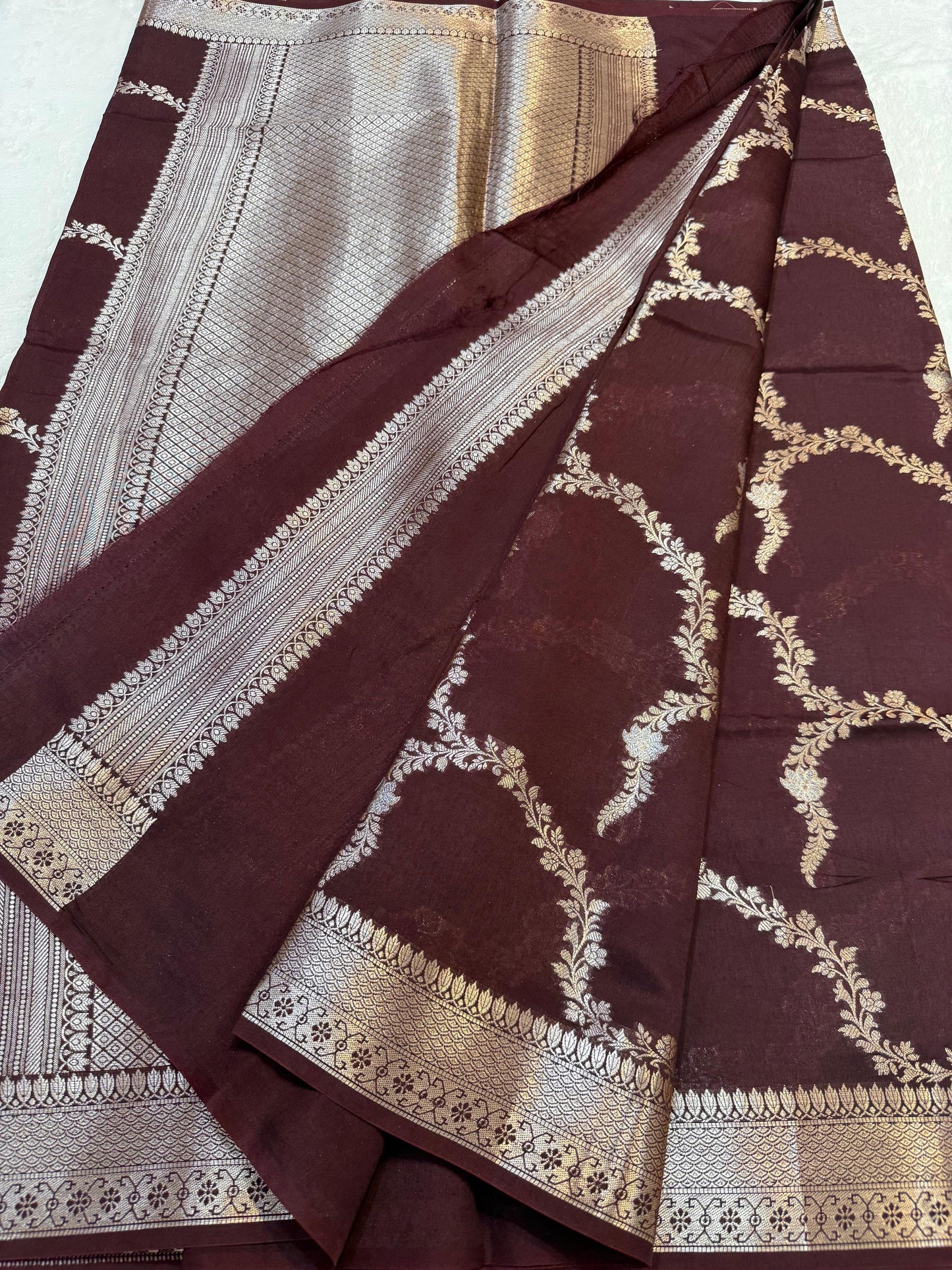 Wine Shade Pure Viscose Premium Banarasi Silk Saree