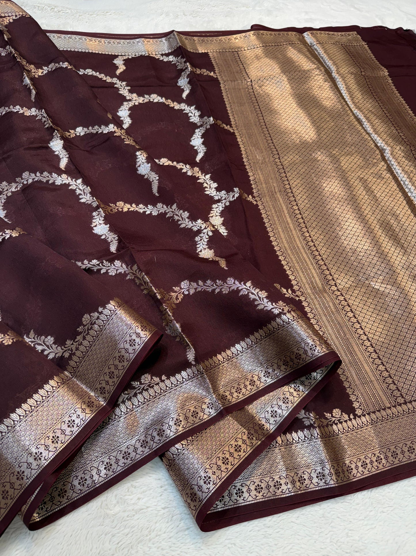 Wine Shade Pure Viscose Premium Banarasi Silk Saree