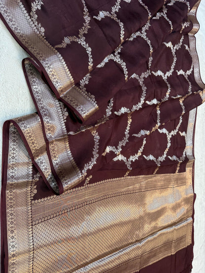 Wine Shade Pure Viscose Premium Banarasi Silk Saree