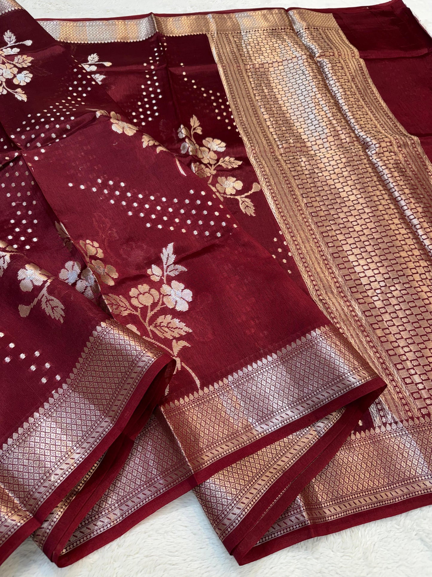 Wine Shade Pure Viscose Premium Banarasi Silk Saree