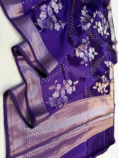 Blue Shade Pure Viscose Premium Banarasi Silk Saree