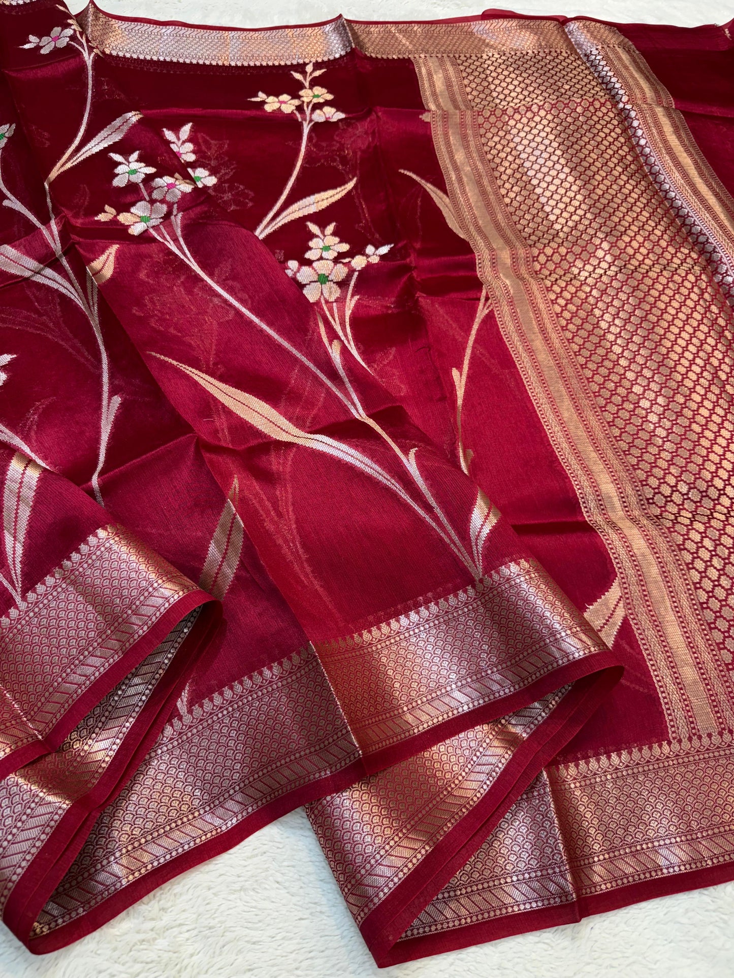 Maharani Shade Pure Viscose Premium Banarasi Silk Saree