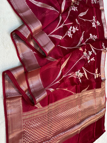 Maharani Shade Pure Viscose Premium Banarasi Silk Saree