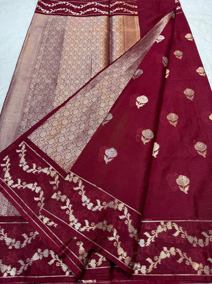 Maroon Warm Silk Premium Banarasi Saree