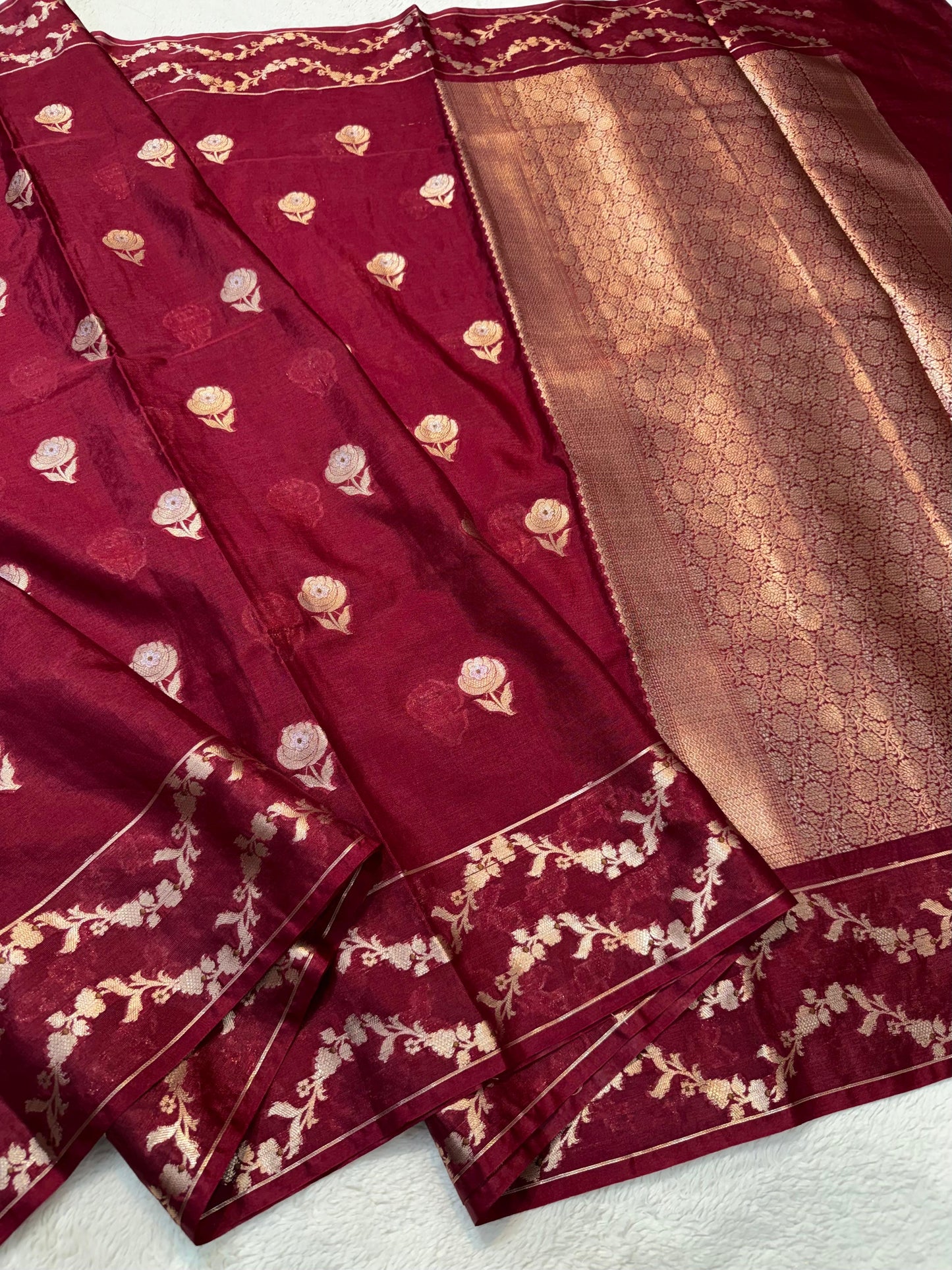 Maroon Warm Silk Premium Banarasi Saree