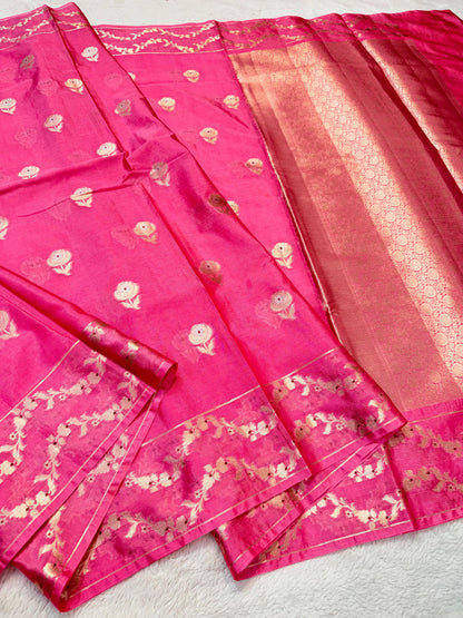 Pink Warm Silk Premium Banarasi Saree