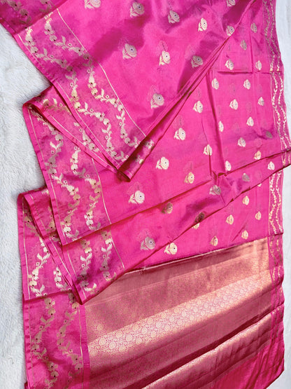 Pink Warm Silk Premium Banarasi Saree