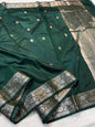 Bottle Green Soft Silk Premium Banarasi Saree
