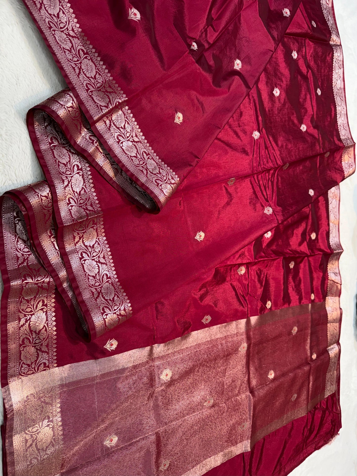 Maroon Soft Silk Premium Banarasi Saree