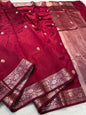 Maroon Soft Silk Premium Banarasi Saree