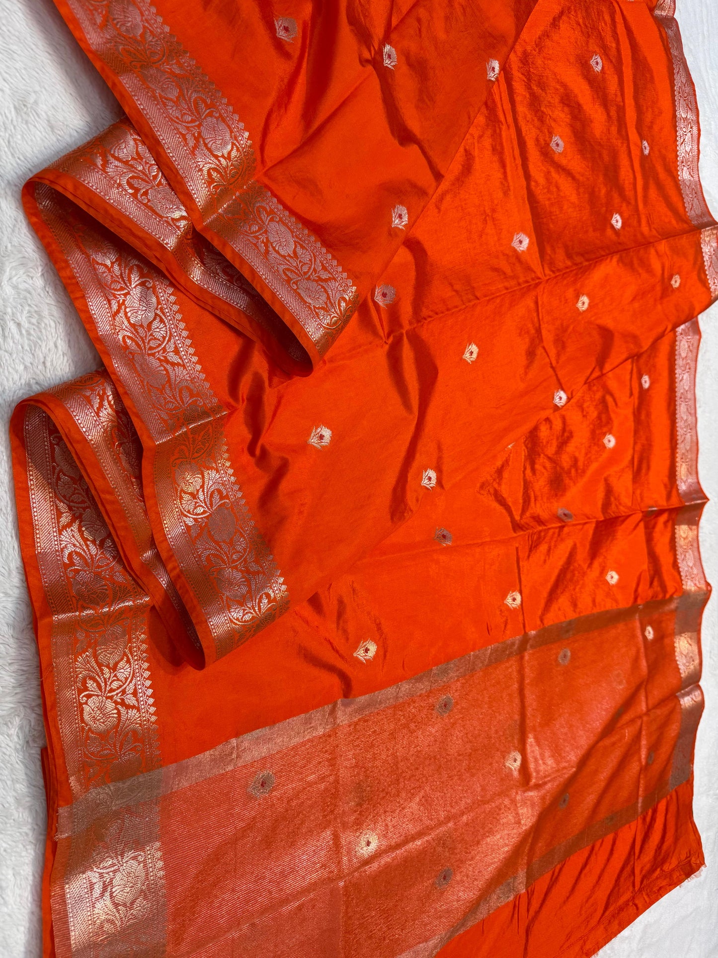 Orange Soft Silk Premium Banarasi Saree