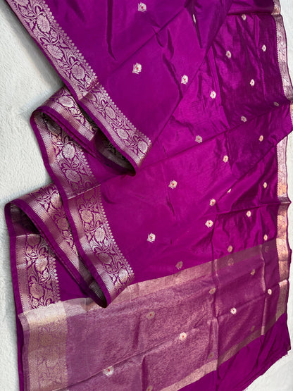 Magenta Pink Soft Silk Premium Banarasi Saree