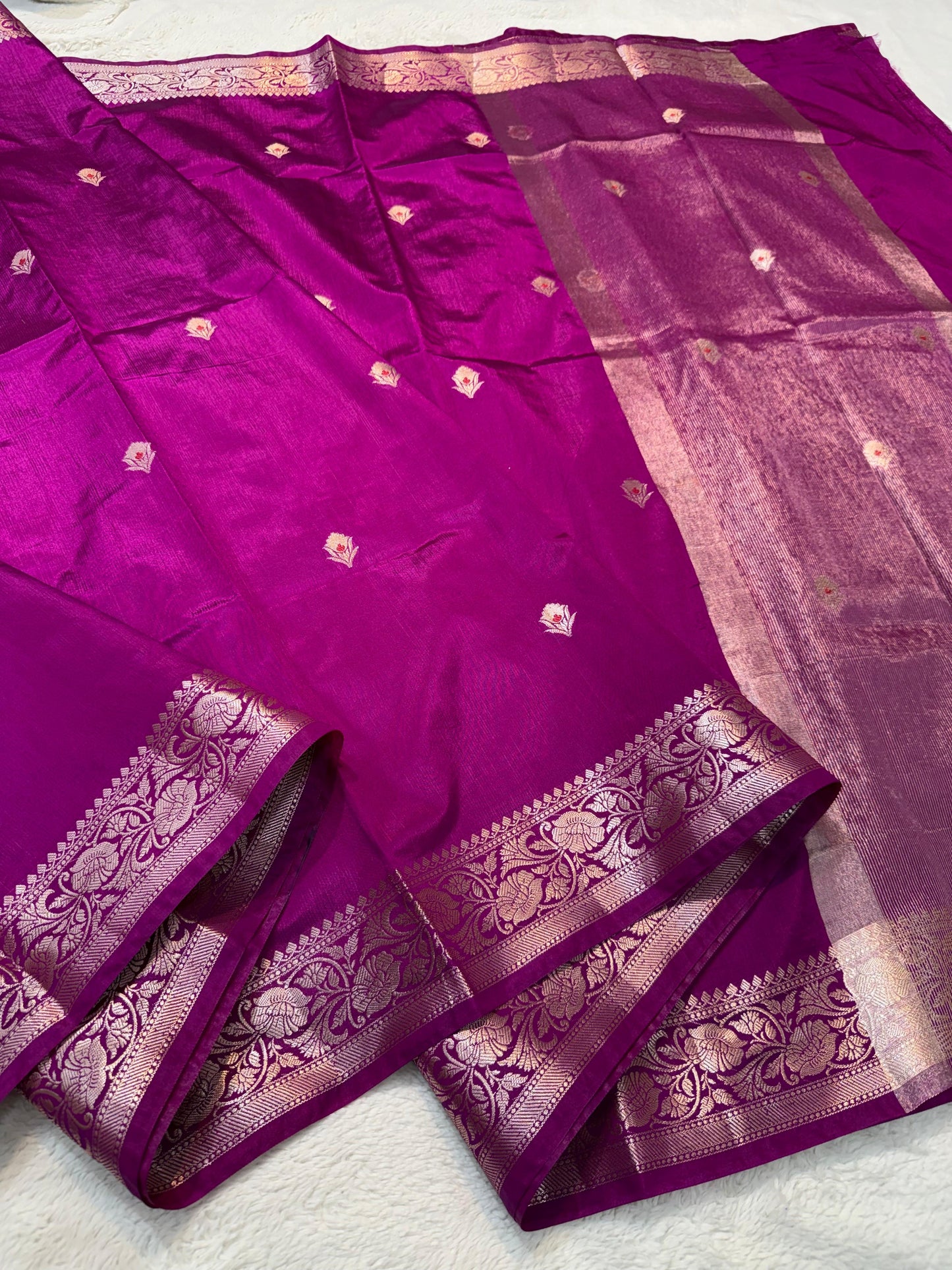 Magenta Pink Soft Silk Premium Banarasi Saree