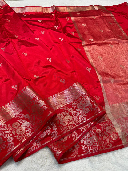 Red Soft Silk Premium Banarasi Saree