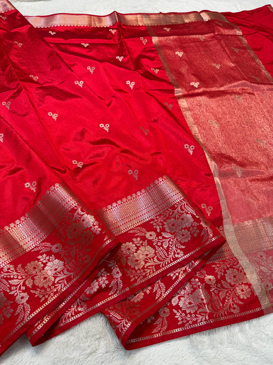 Red Soft Silk Premium Banarasi Saree
