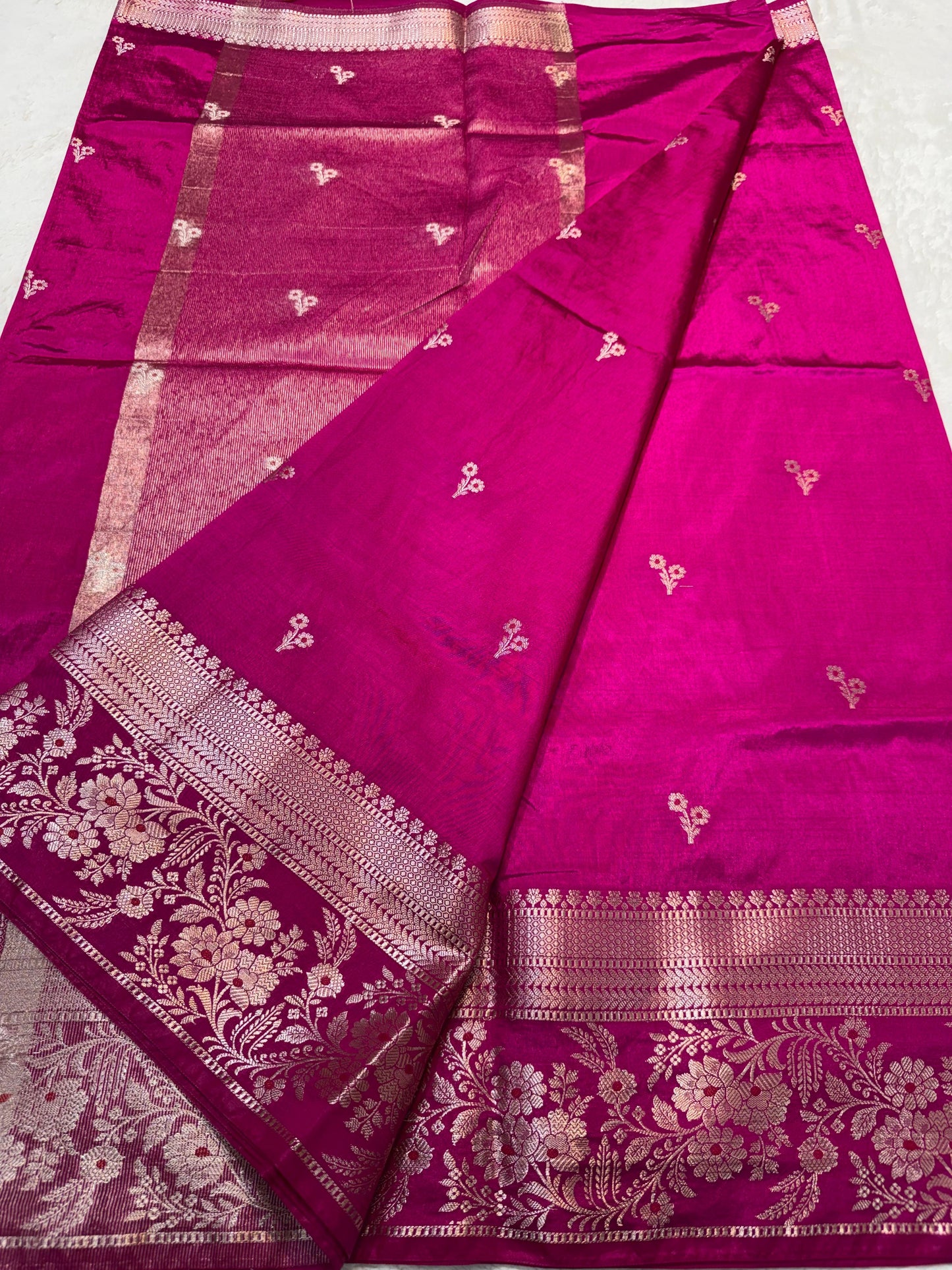 Rani Pink Soft Silk Premium Banarasi Saree