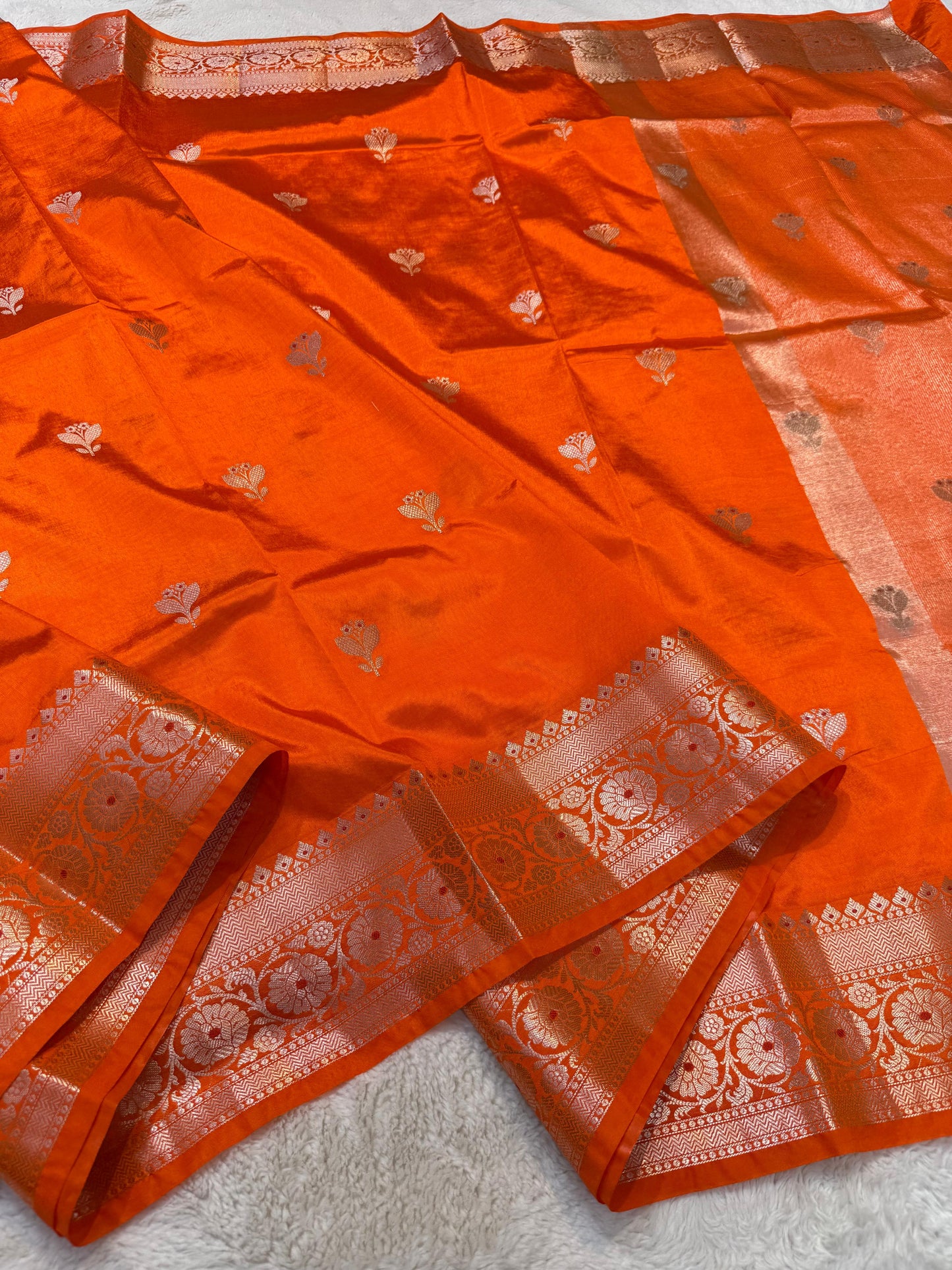 Orange Soft Silk Premium Banarasi Saree