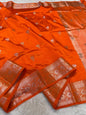 Orange Soft Silk Premium Banarasi Saree