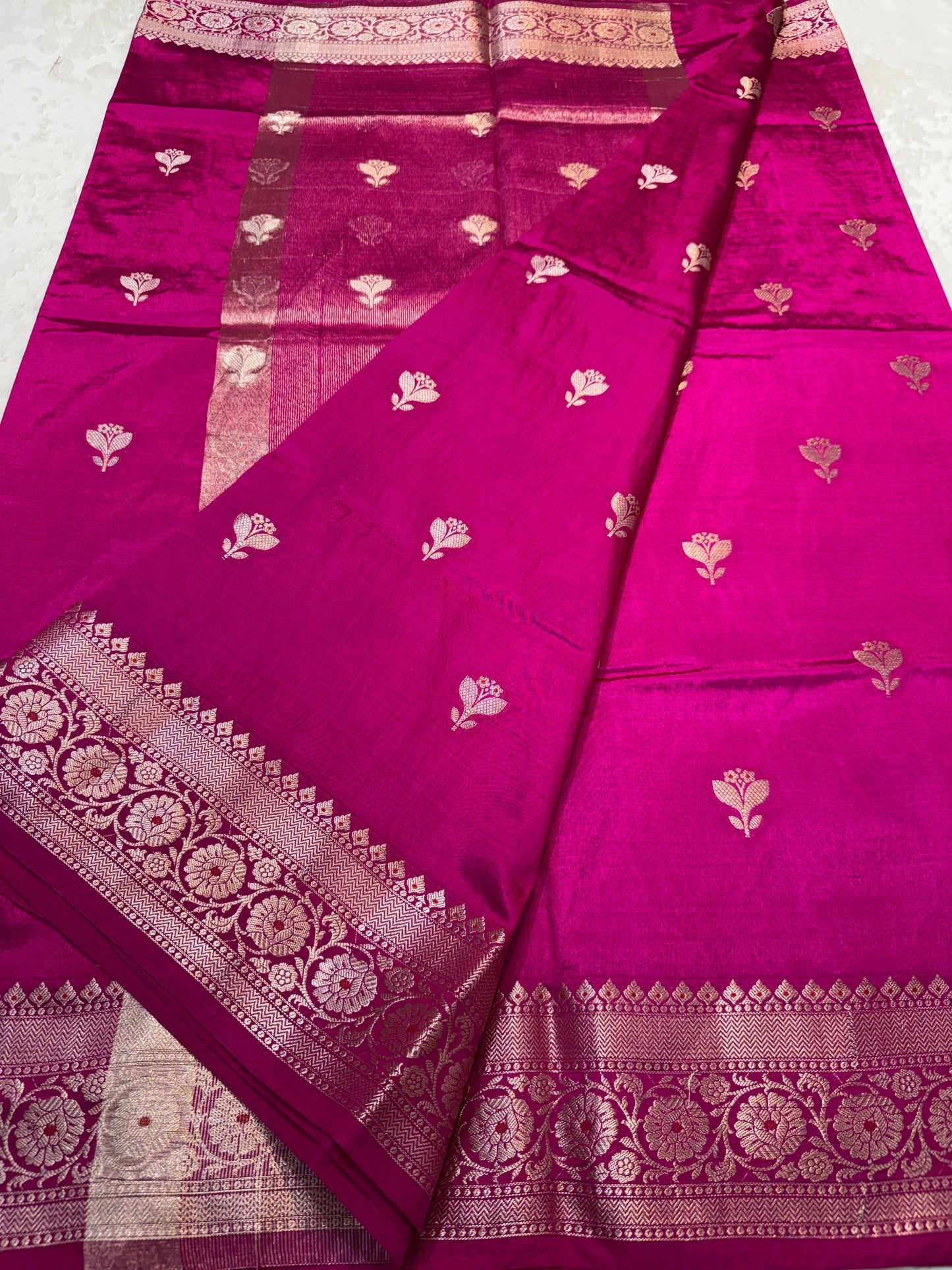 Rani Pink Soft Silk Premium Banarasi Saree