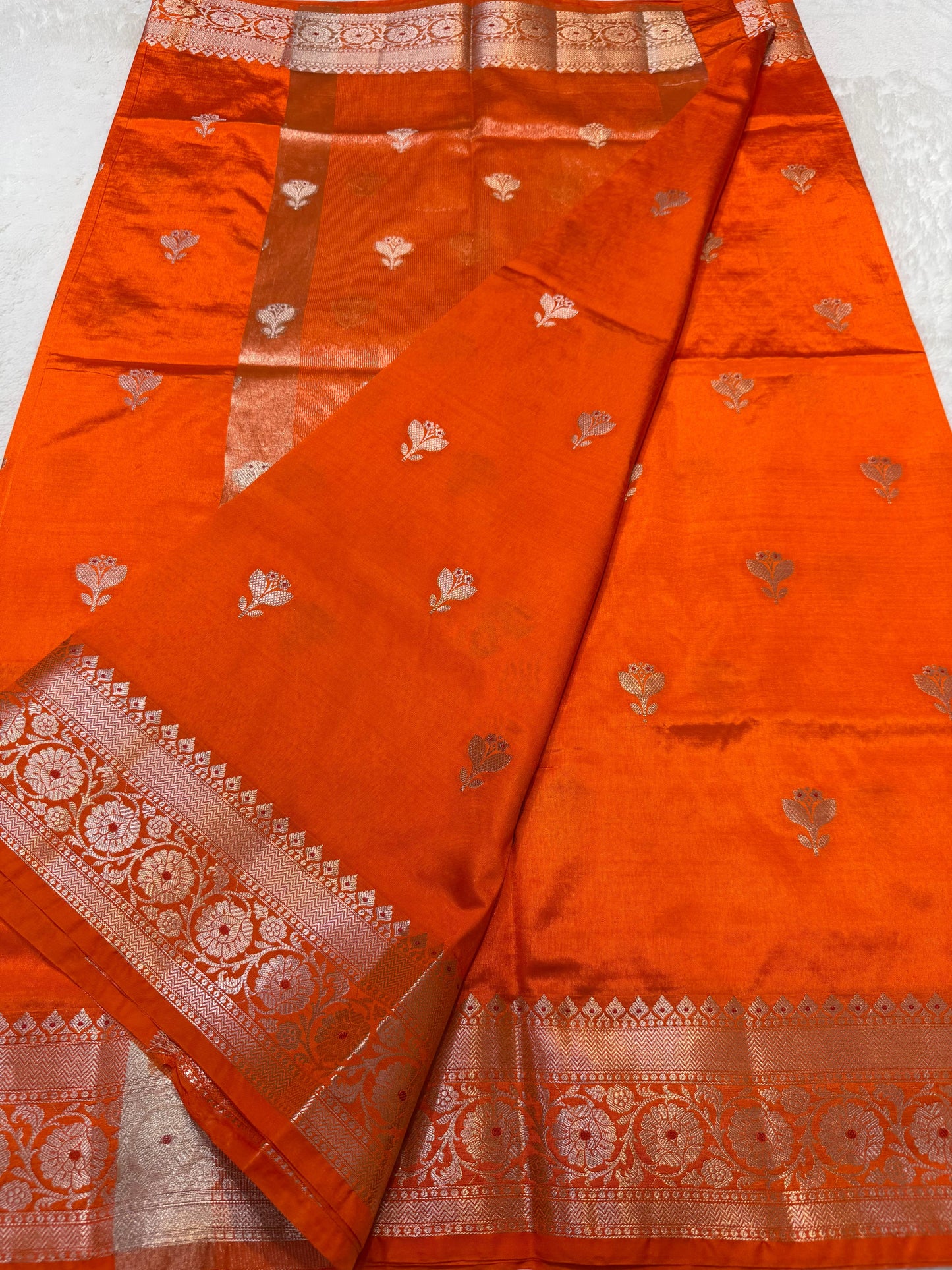 Orange Soft Silk Premium Banarasi Saree