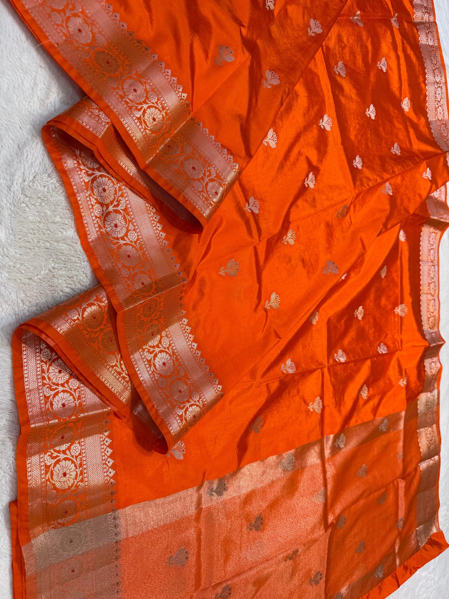 Orange Soft Silk Premium Banarasi Saree
