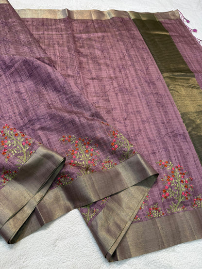 Pink Shade Khadi Silk Designer Embroidery Premium Banarasi