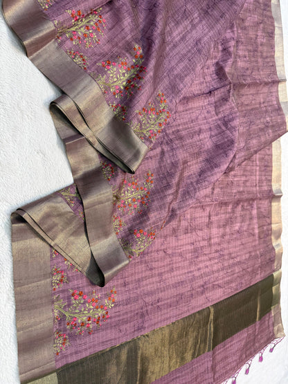 Pink Shade Khadi Silk Designer Embroidery Premium Banarasi
