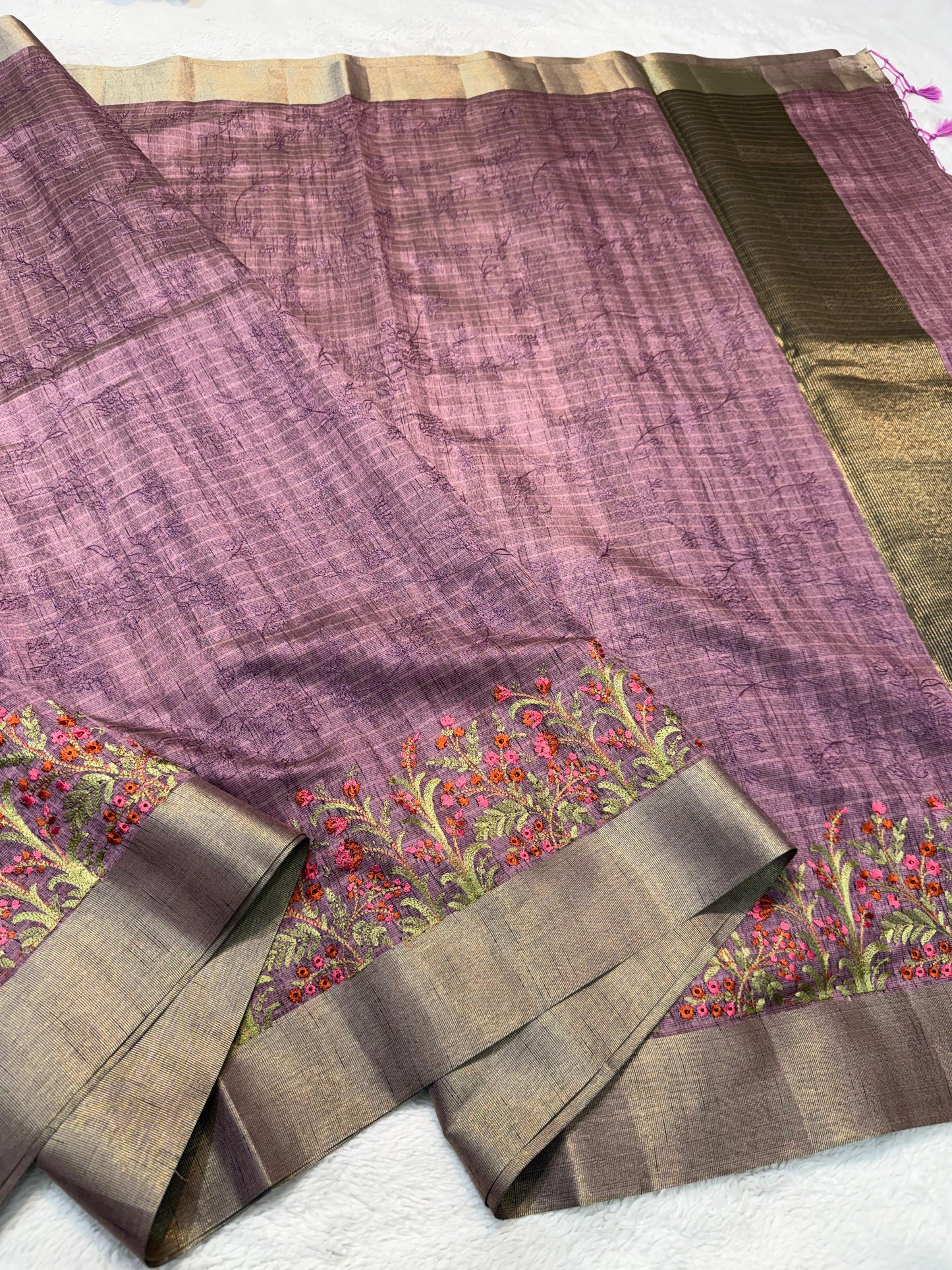 Pink Shade Khadi Silk Designer Embroidery Premium Banarasi
