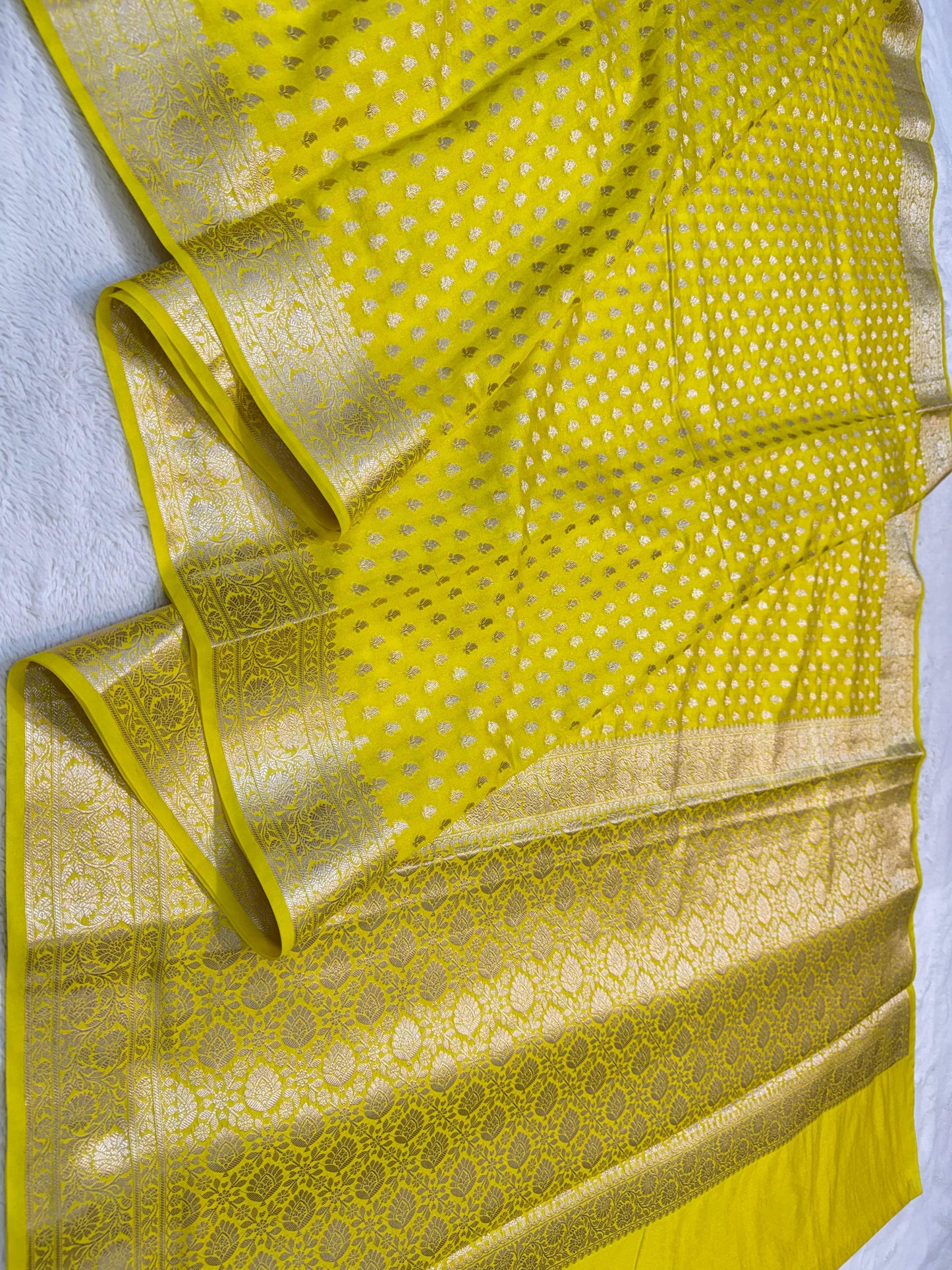 Gold Shade Georgette Silk Premium Banarasi Saree