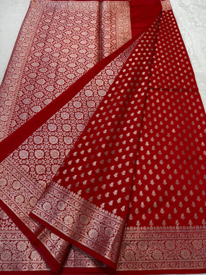 Red Shade Georgette Silk Premium Banarasi Saree