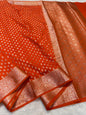 Orange Shade Georgette Silk Premium Banarasi Saree