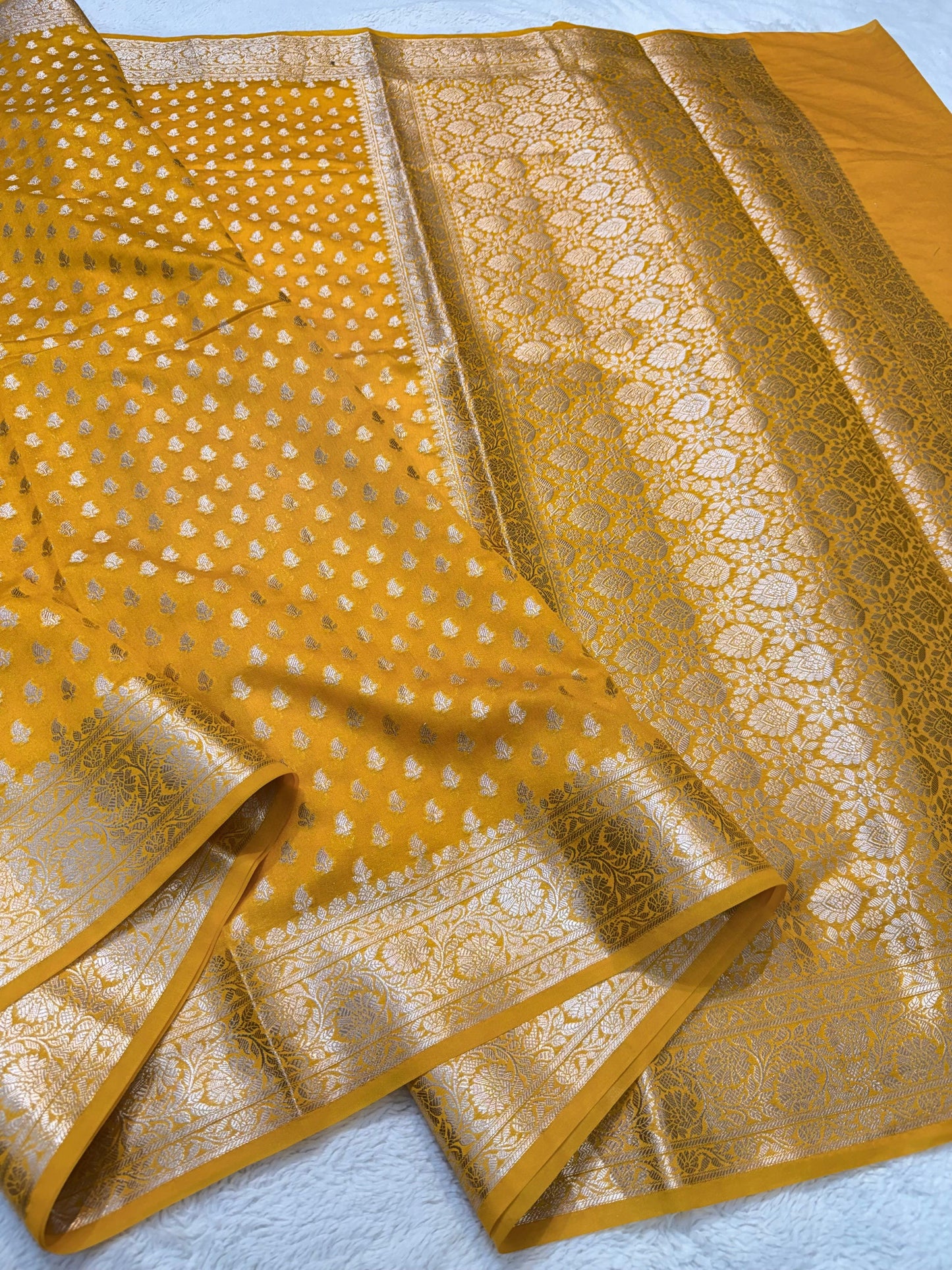 Gold Shade Georgette Silk Premium Banarasi Saree