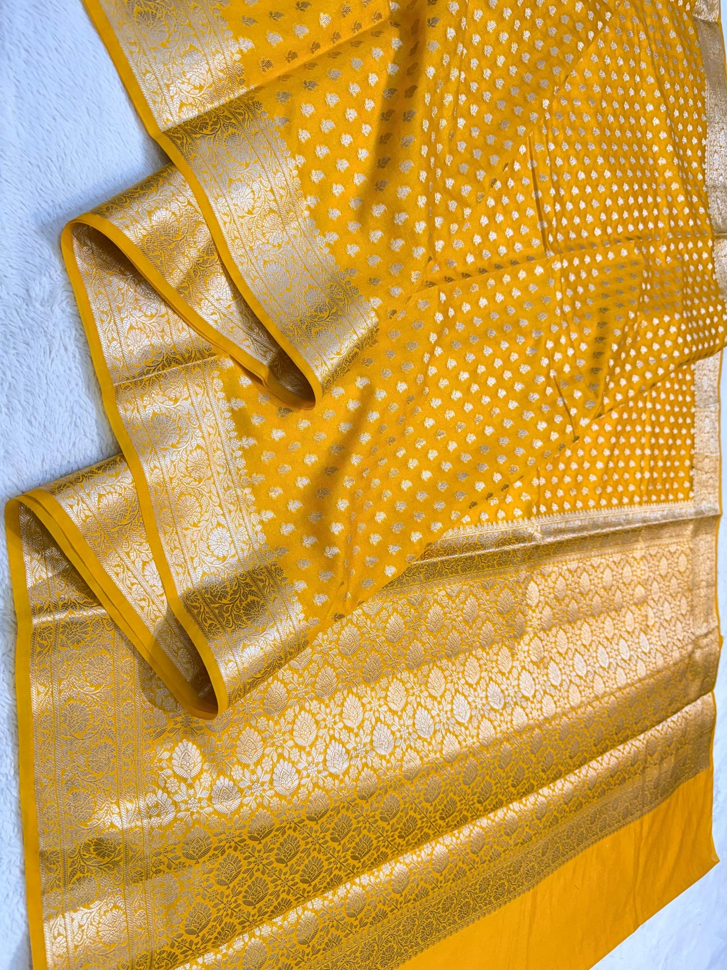 Gold Shade Georgette Silk Premium Banarasi Saree