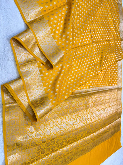 Gold Shade Georgette Silk Premium Banarasi Saree