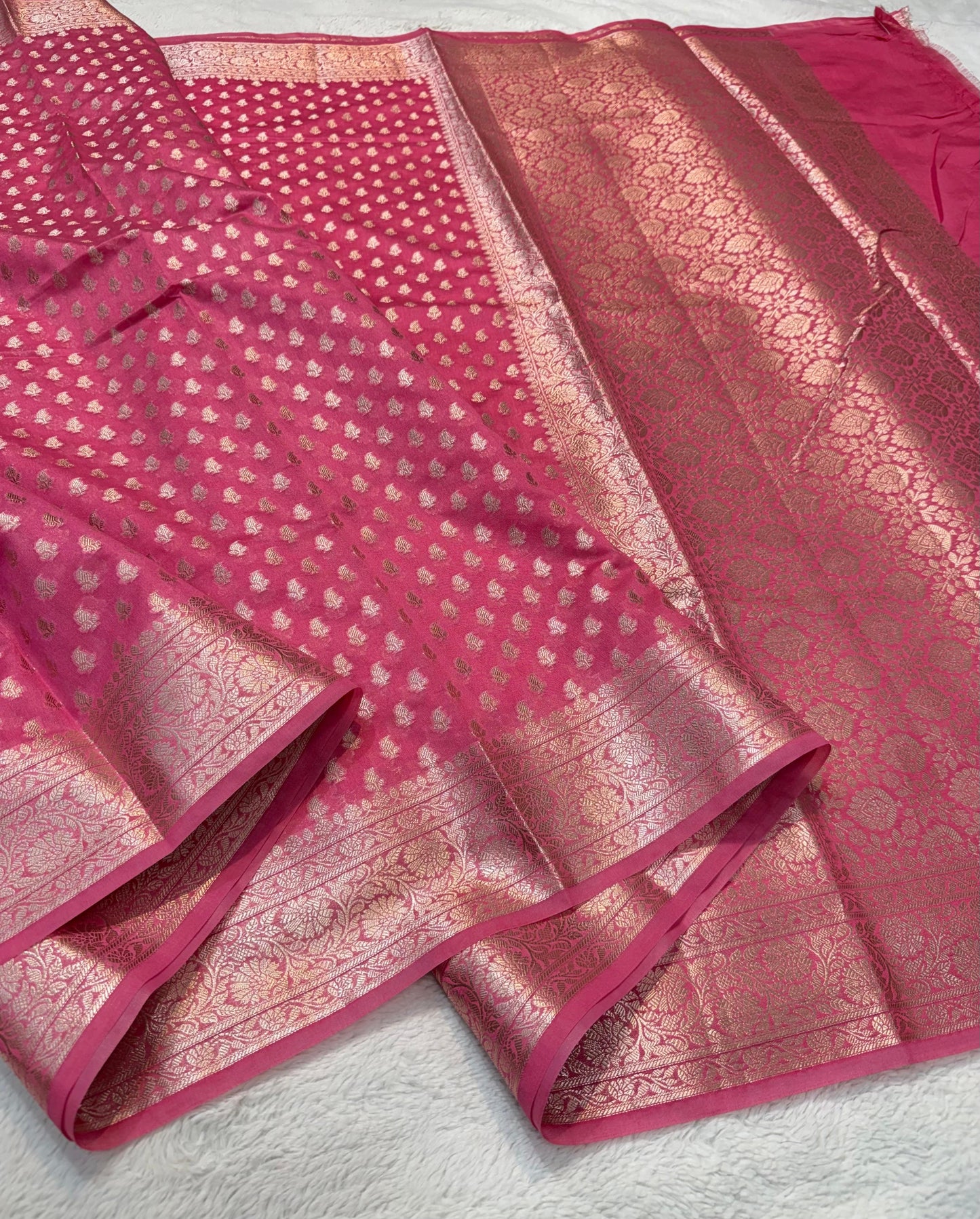 Pink Shade Georgette Silk Premium Banarasi Saree