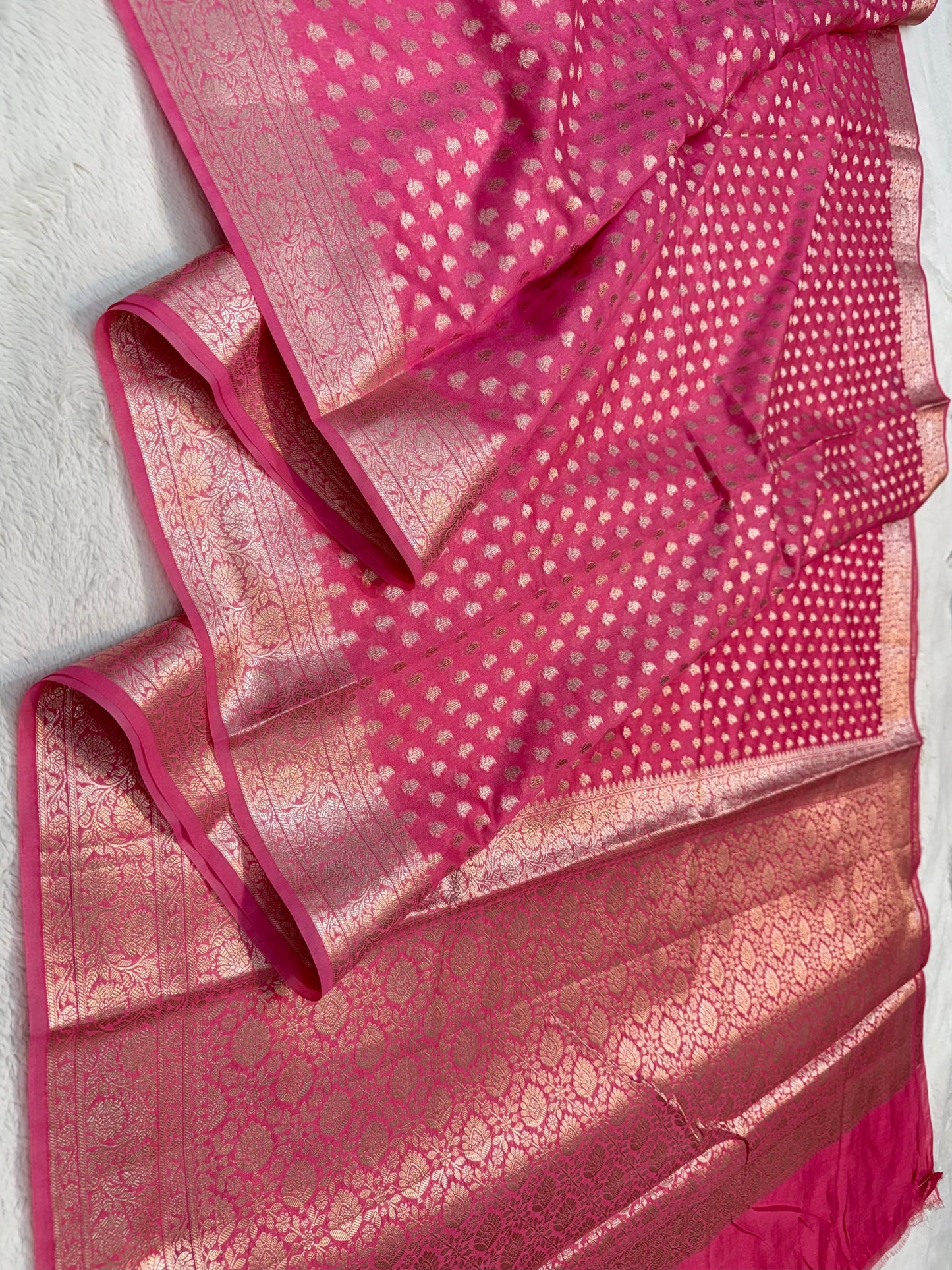 Pink Shade Georgette Silk Premium Banarasi Saree