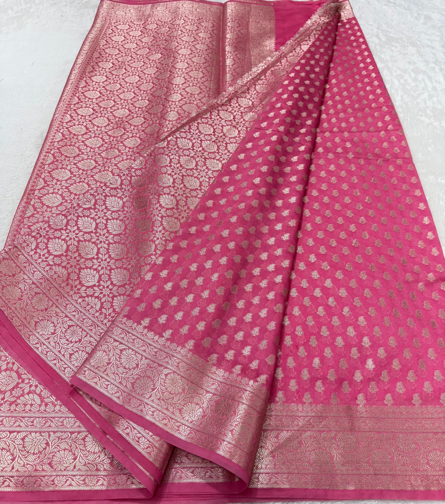 Pink Shade Georgette Silk Premium Banarasi Saree
