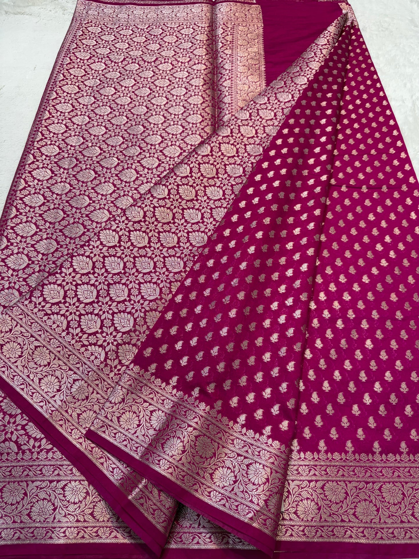 Maharani Shade Georgette Silk Premium Banarasi Saree