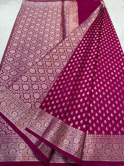 Maharani Shade Georgette Silk Premium Banarasi Saree