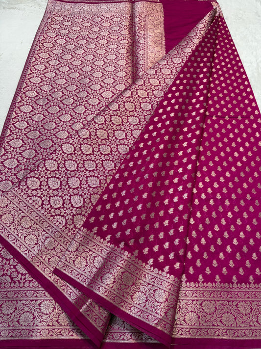 Maharani Shade Georgette Silk Premium Banarasi Saree