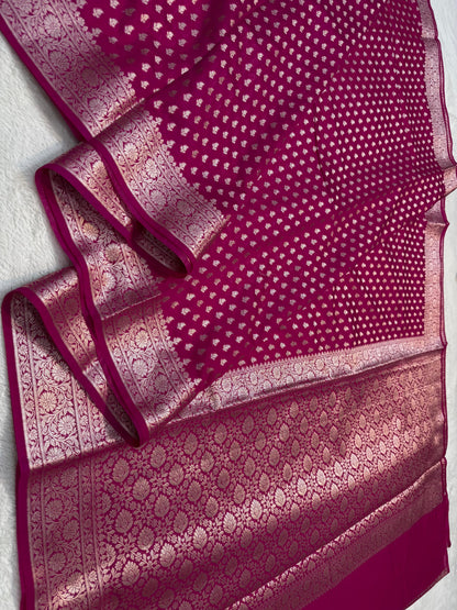 Maharani Shade Georgette Silk Premium Banarasi Saree