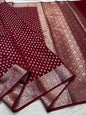 Maroon Shade Georgette Silk Premium Banarasi Saree