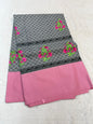 Gray & Pink Shade Kora Organza Embroidery Banarasi Saree