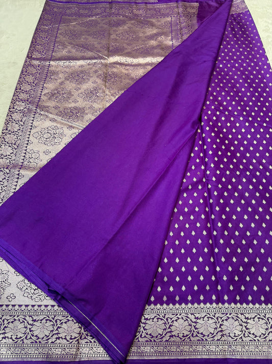 Royal Purple Semi Mashru Banarasi Saree