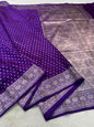 Royal Purple Semi Mashru Banarasi Saree
