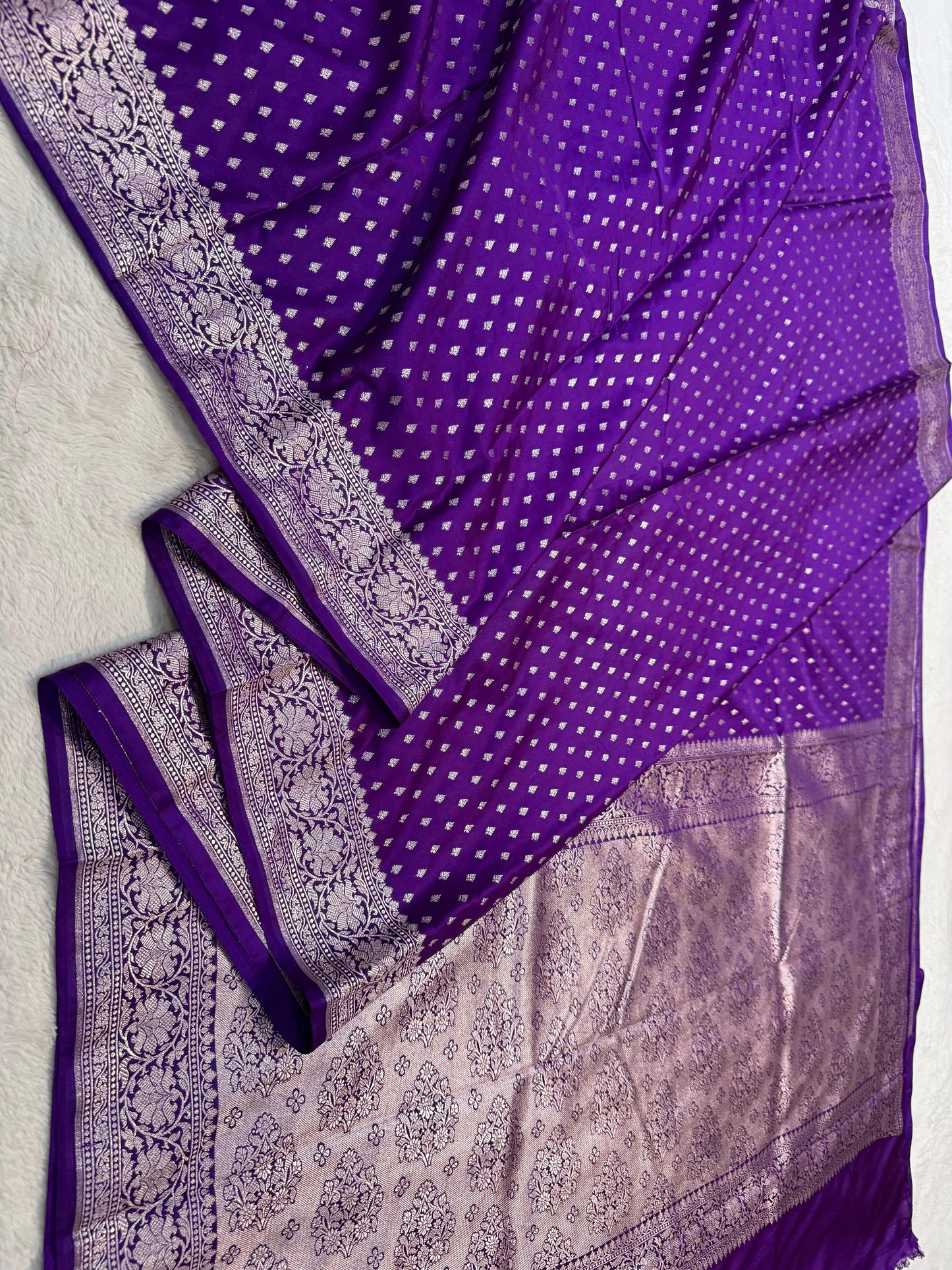Royal Purple Semi Mashru Banarasi Saree
