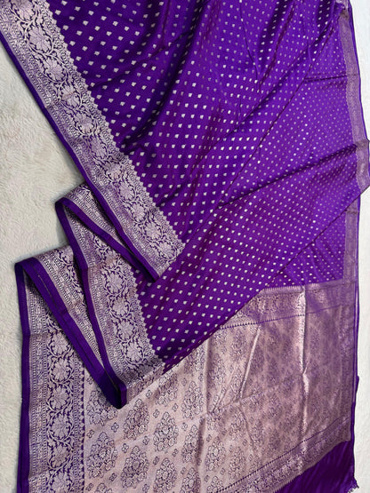 Royal Purple Semi Mashru Banarasi Saree