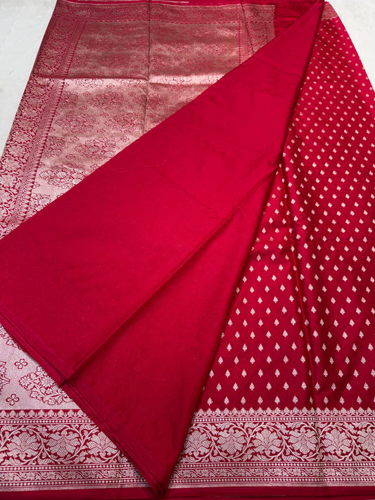 Sindoor Red Semi Mashru Banarasi Saree